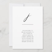 Chic + Simple Modern Script Alphabetical Seating J (Vorderseite)