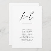 Chic Simple Modern Script Alphabetical Seating K-L (Vorne/Hinten)