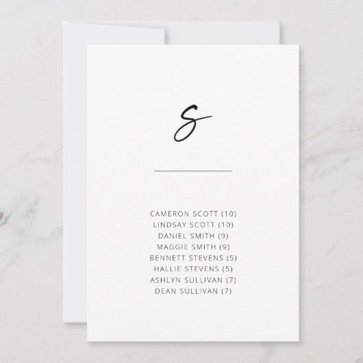 Chic + Simple Modern Script Alphabetical Sites S (Vorderseite)