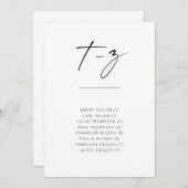 Chic Simple Modern Script Alphabetical Sitting T-Z (Vorne/Hinten)