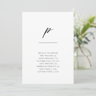 Chic + Simple Modern Script Alphabetical Sitzplati