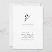 Chic + Simple Modern Script Alphabetical Sitzplati (Vorderseite)