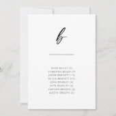 Chic + Simple Modern Script Alphabetical Sitzplatz (Vorderseite)