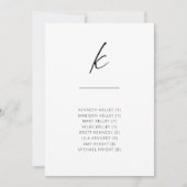 Chic + Simple Modern Script Alphabetische Sitzplät (Vorderseite)