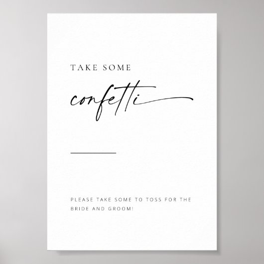Chic + Simple Modern Script Confetti Toss Zeichen Poster (Vorne)