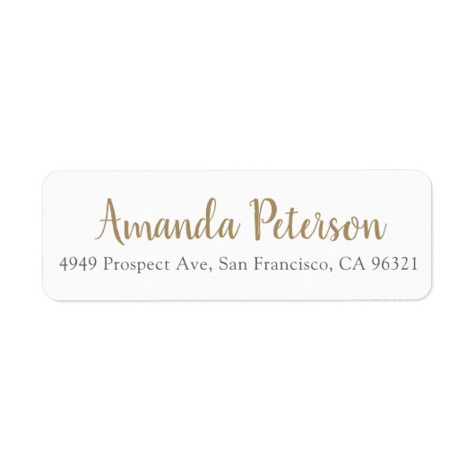 Chic Simple Modern Script Gold Rücksendeadresse (Vorne)