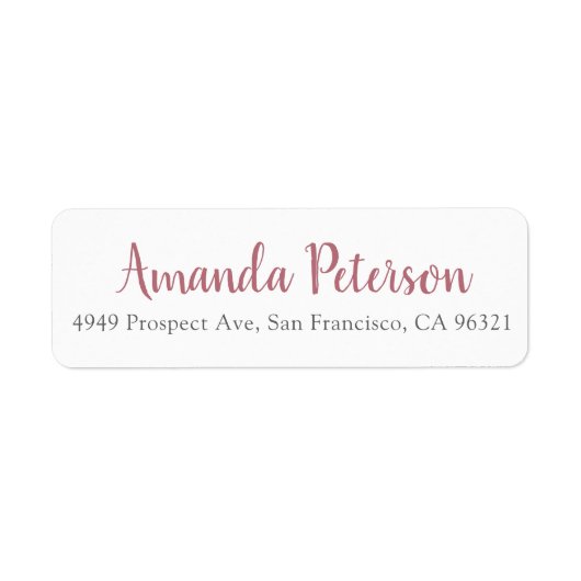 Chic Simple Modern Script Rose Gold Rücksendeadres (Vorne)