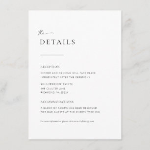 Chic + Simple Modern Script Wedding Card Begleitkarte