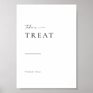 Chic + Simple Modern Script Wedding Leckerei Sign Poster