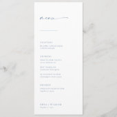 Chic + Simple Modern Script Wedding Menu | Blau Menükarte (Vorderseite)