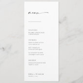 Chic + Simple Modern Script Wedding Menu Menükarte (Vorderseite)