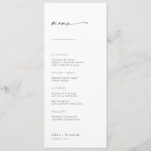 Chic + Simple Modern Script Wedding Menu Menükarte (Vorderseite)