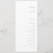 Chic + Simple Modern Script Wedding Programm | Bla (Vorderseite)