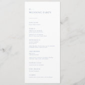 Chic + Simple Modern Script Wedding Programm | Bla (Rückseite)