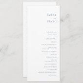 Chic + Simple Modern Script Wedding Programm | Bla (Vorne/Hinten)