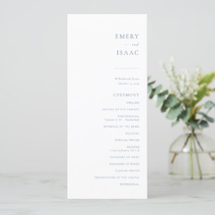 Chic + Simple Modern Script Wedding Programm   Bla