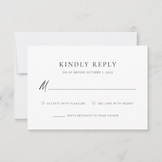 Chic + Simple Modern Script Wedding Response Card RSVP Karte (Vorderseite)