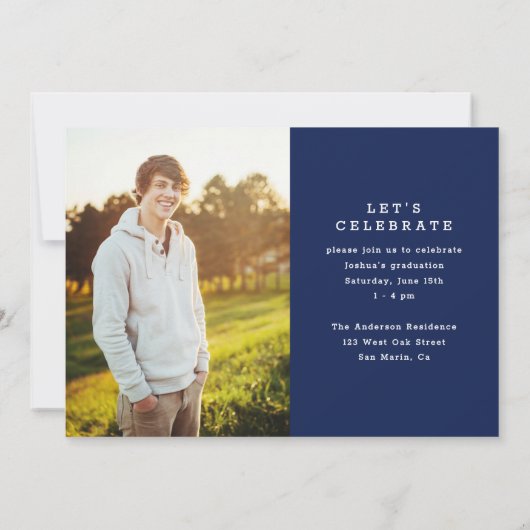 Chic Simple Modern Script Zwei-Foto-Abschluss Ankündigung (Rückseite)