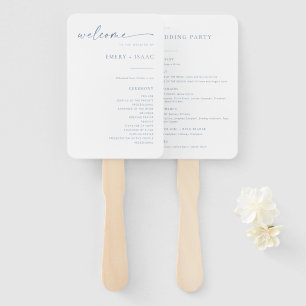 Chic + Simple Modern Wedding Program Fans Blau Fächer