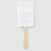 Chic + Simple Modern Wedding Program Fans | Blau Fächer (Rückseite)
