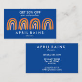 Chic Simple Pink Orange Blue Rainbows Rabattkarte (Vorne/Hinten)