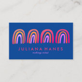 Chic Simple Pink Orange Blue Rainbows Visitenkarte (Vorderseite)