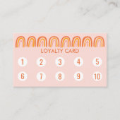 Chic Simple Pink Orange Rainbows 10 Treuekarte (Vorderseite)