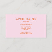 Chic Simple Pink Orange Rainbows ORDANK Visitenkarte (Rückseite)