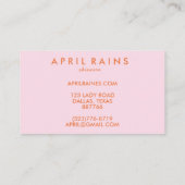 Chic Simple Pink Orange Rainbows Rabattkarte (Rückseite)