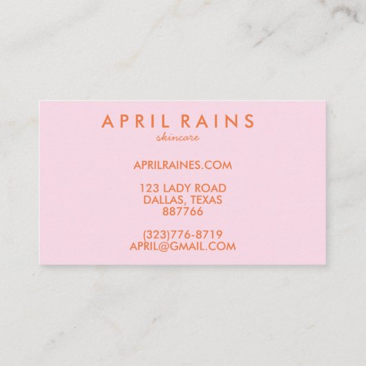 Chic Simple Pink Orange Rainbows Rabattkarte (Rückseite)