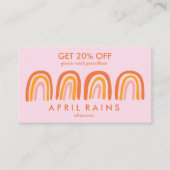 Chic Simple Pink Orange Rainbows Rabattkarte (Vorderseite)