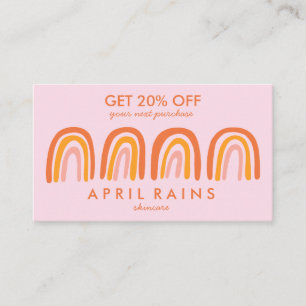 Chic Simple Pink Orange Rainbows Rabattkarte