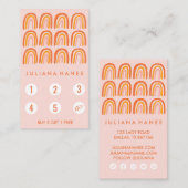 Chic Simple Pink Orange Rainbows Social Icons Treuekarte (Vorne/Hinten)
