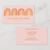 Chic Simple Pink Orange Rainbows Social Icons Visitenkarte (Vorne/Hinten)