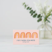 Chic Simple Pink Orange Rainbows Visitenkarte (Stehend Vorderseite)