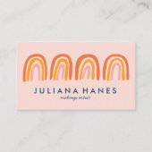 Chic Simple Pink Orange Rainbows Visitenkarte (Vorderseite)