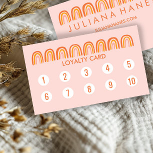Chic Simple Pink Orange Regenbögen 10 Treuekarte