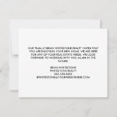 Chic Simple Real Anwesen Company Custom Marketing Karte (Rückseite)