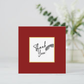 Chic Simple Red Gold und Black Text Dankeskarte (Stehend Vorderseite)