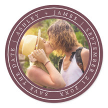 Chic Simple Save the Date Wedding Foto Burgundy