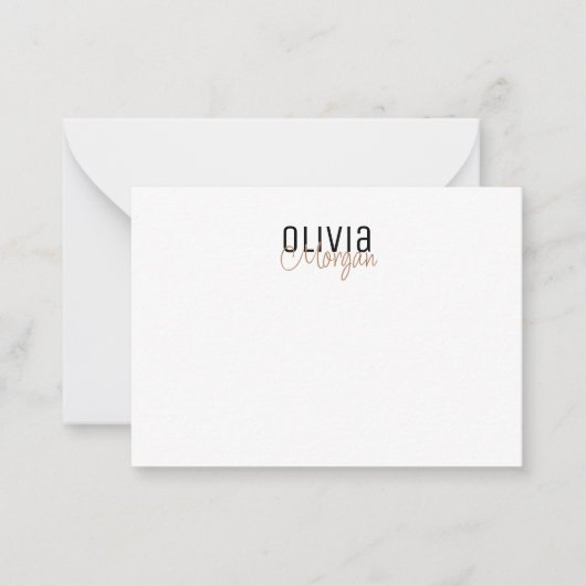 Chic Simple Schriftart Duo Mitteilungskarte (Vorderseite)