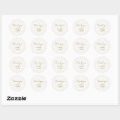Chic Simple Script Danke Hochzeit Runder Aufkleber (Blatt)