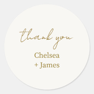 Chic Simple Script Danke Hochzeit Runder Aufkleber