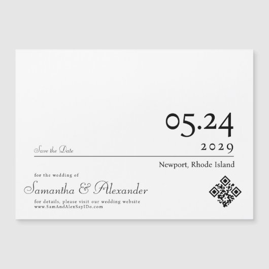 Chic Simple Script Non-Foto Wedding Save the Date Magneteinladung (Vorderseite)
