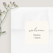 Chic Simple Script Welcome Wedding Quadratischer Aufkleber