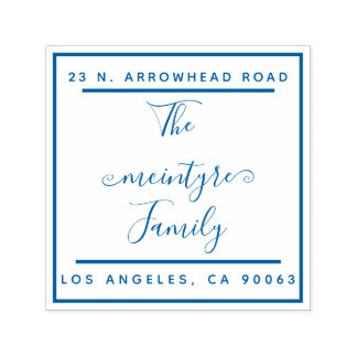 Chic Simple Square Frame Handgeschriebene Rückgabe Permastempel