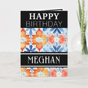 Chic Simple Summer Happy Birthday Karte