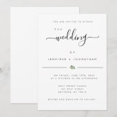 Chic Simple Watercolor Grüne Hochzeit Einladung (Vorne/Hinten)
