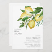 Chic Simple Watercolor Lemon Citrus Brautparty Einladung (Vorne/Hinten)