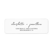Chic Simple Wedding Rücksendeadresse (Vorne)